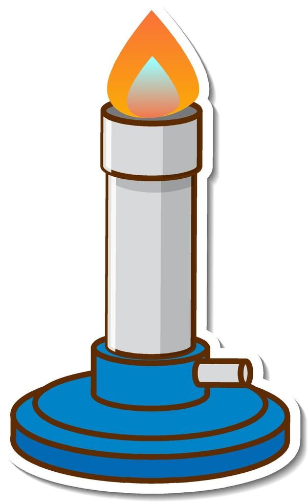 Bunsen burner lab equipment sticker vector