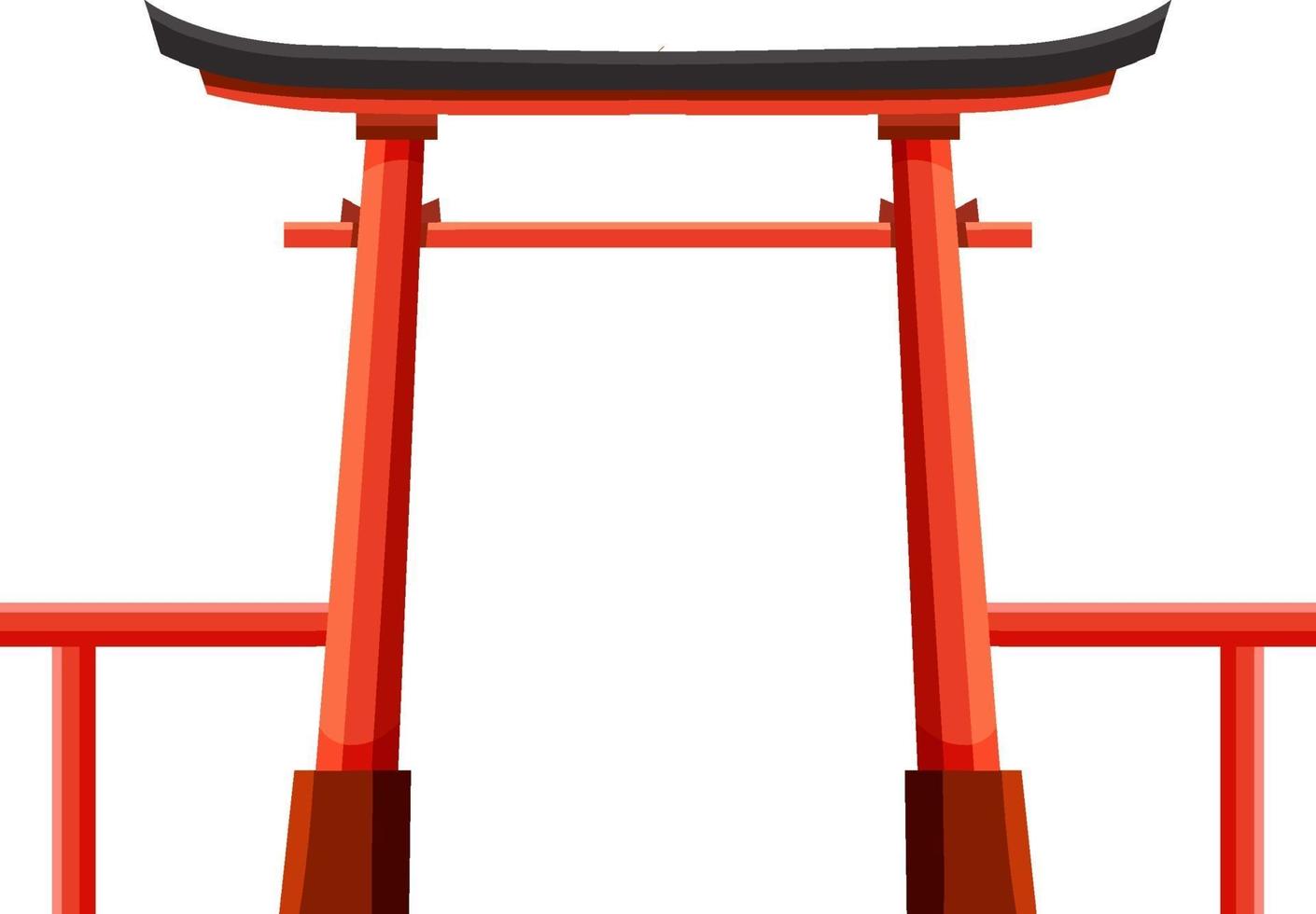 A Torii Gate Landmark of Shinto Shrine in Japan isolated vector