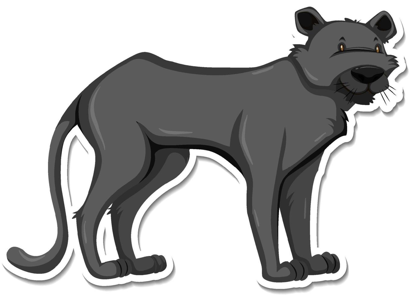 A sticker template of black panther cartoon character vector