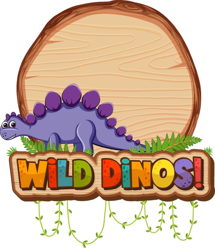 Empty board template with cute dinosaur on white background vector