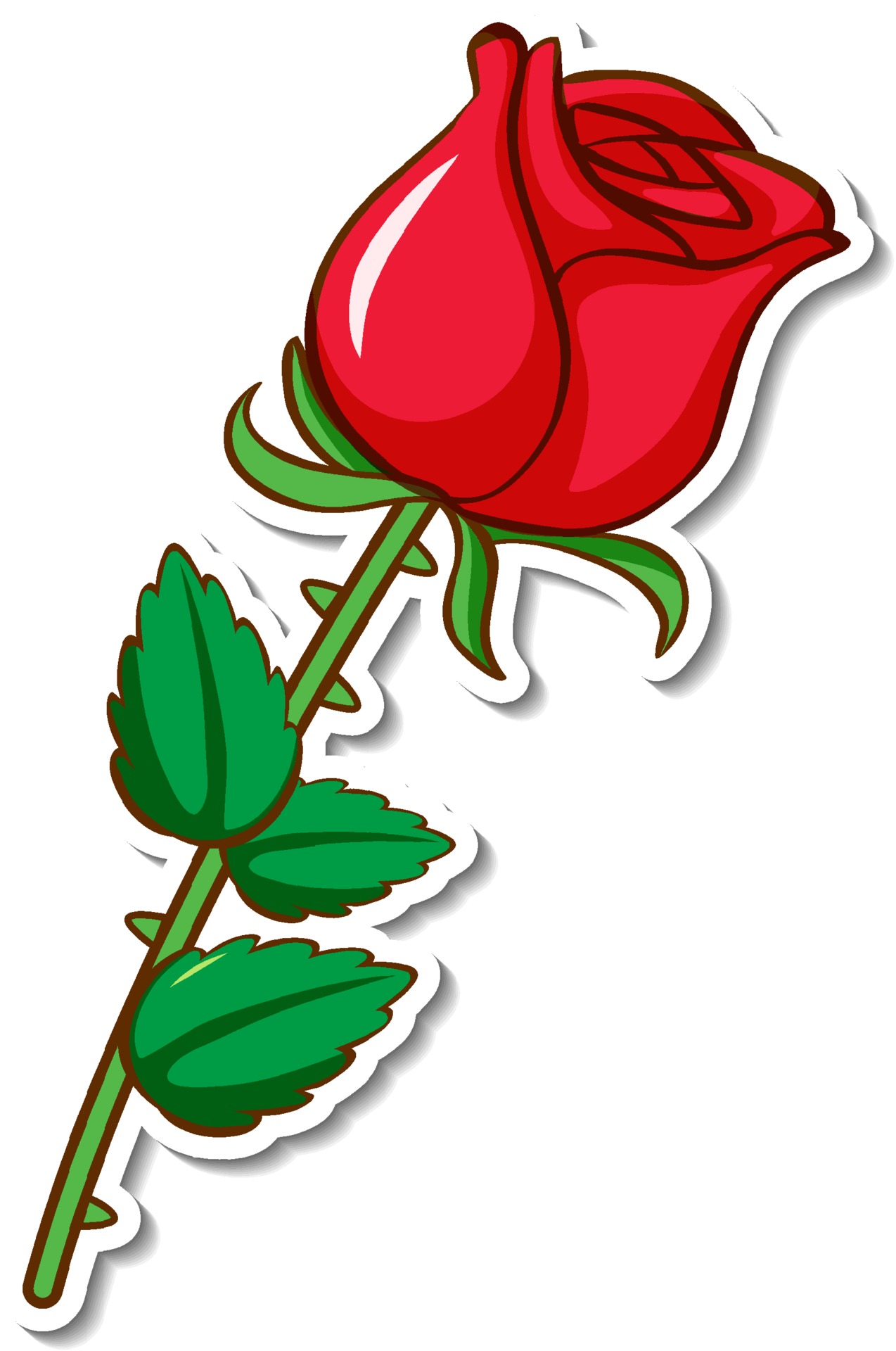 Sticker design with a red rose flower isolated 3356724 Vector Art at ...