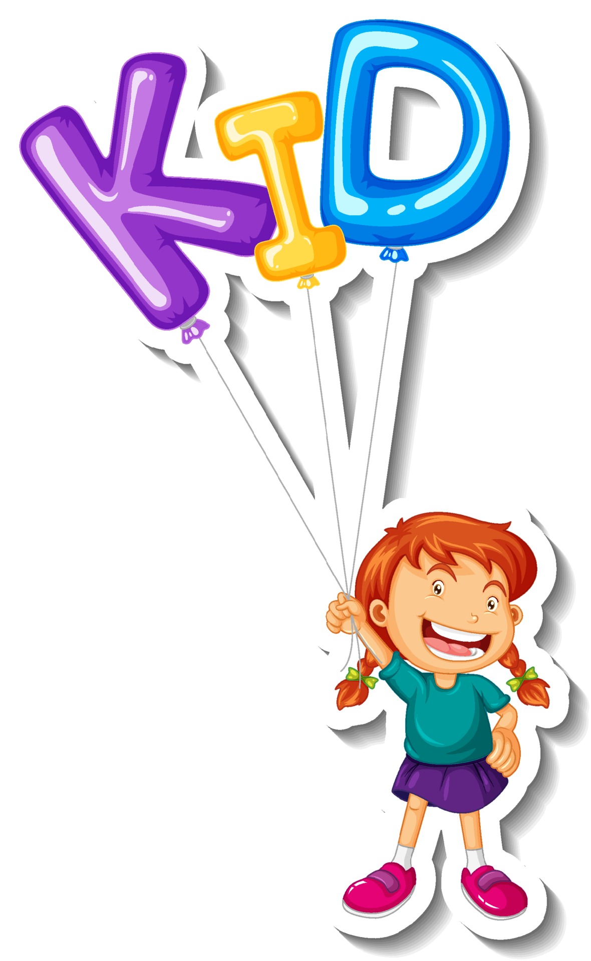 Free Vector  Sticker template with many balloons isolated