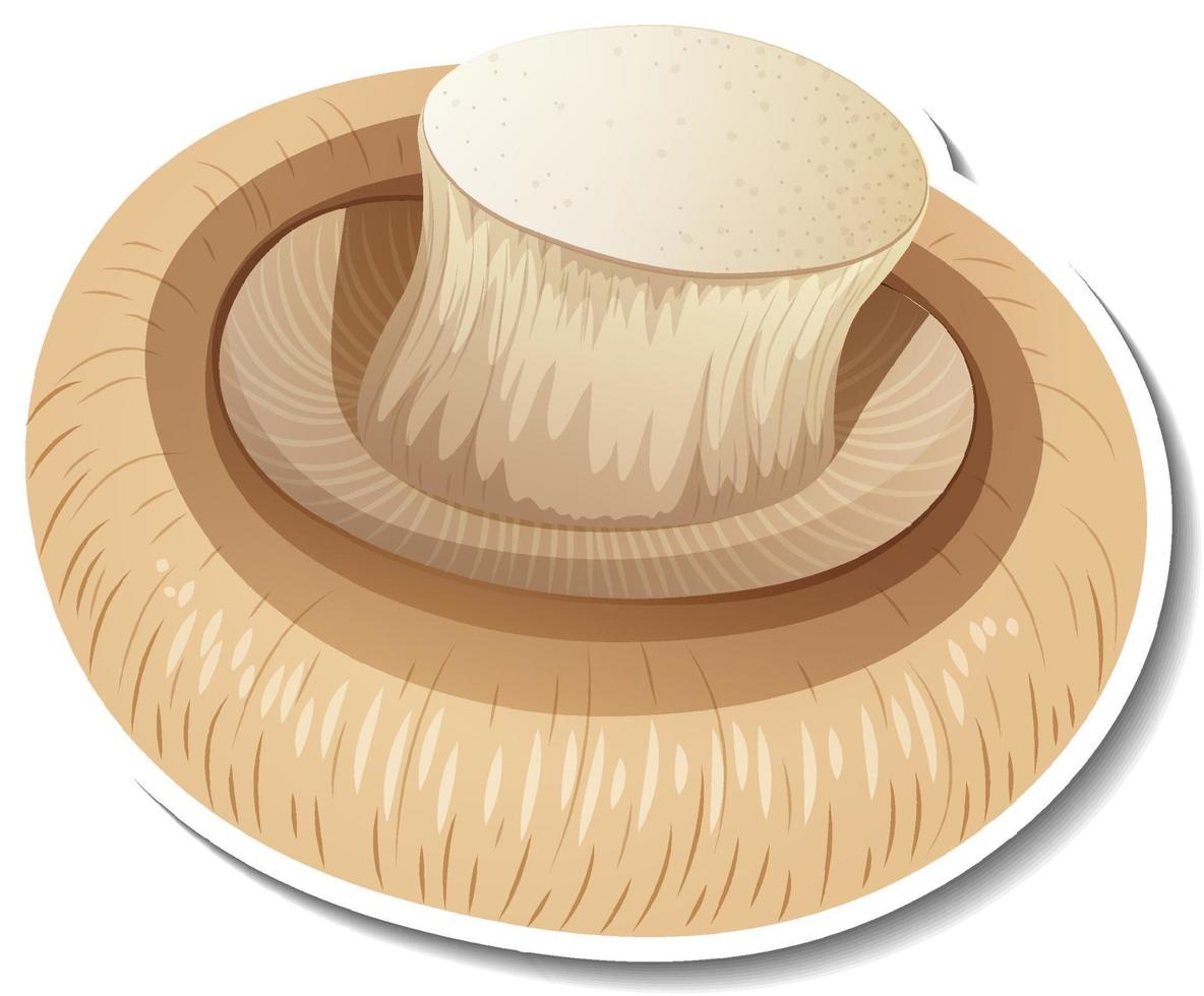 Champignon mushroom sticker on white background vector