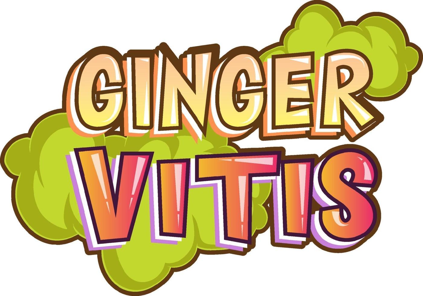 Ginger Vitis logo text design vector