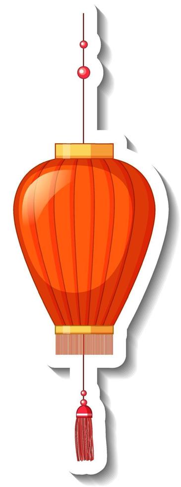 Isolated Chinese red paper lantern vector