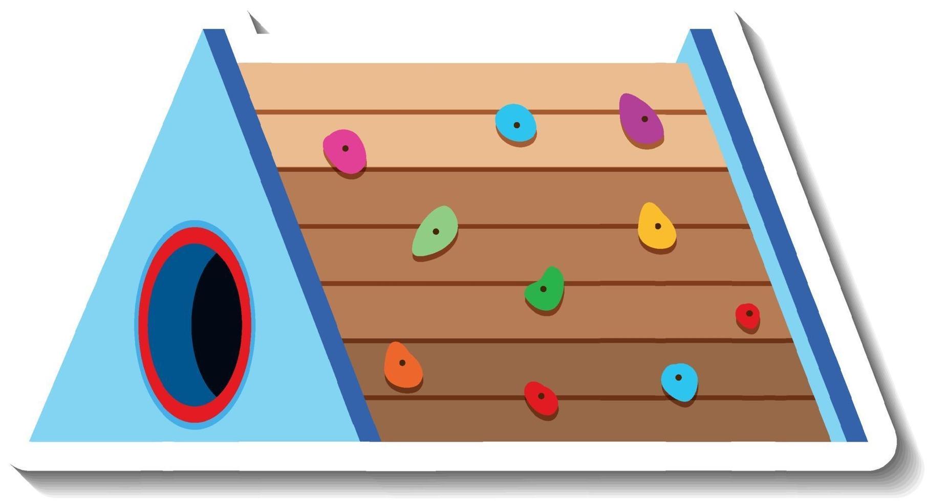 A sticker template with climbing wall kids playground equipment vector