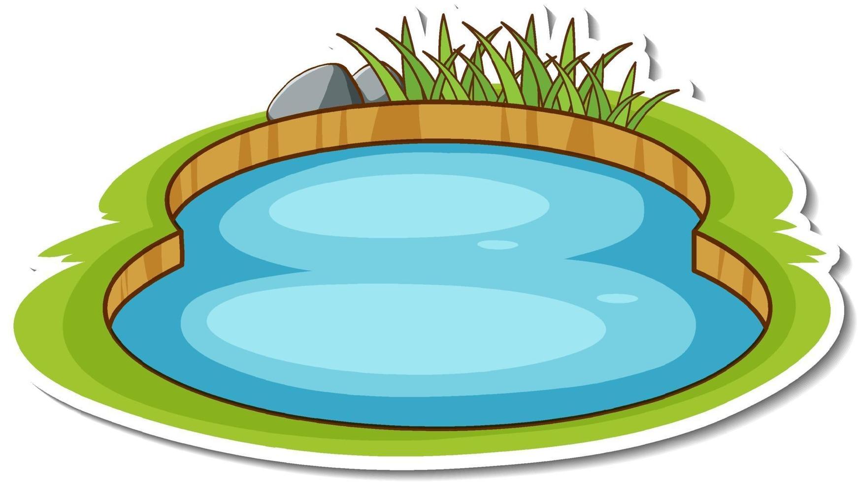 A natural small pond sticker isolated vector