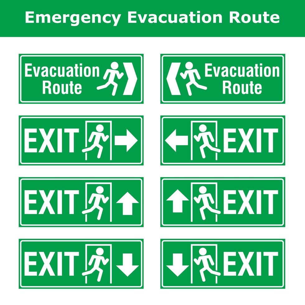 ruta de evacuación de emergencia vector