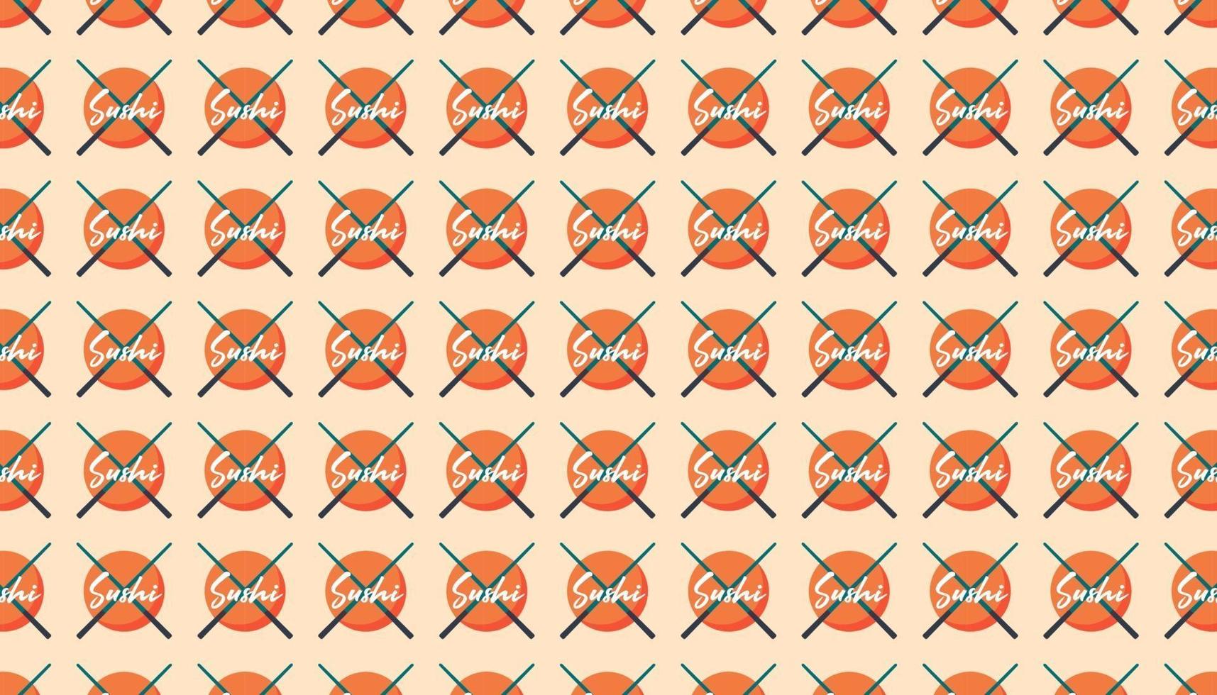 Asian food japanese china cuisine sushi logo pattern banner vector