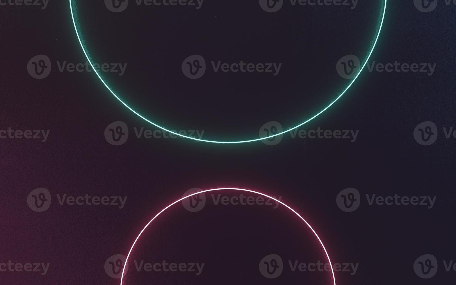 3D Illustration of dark background with neon accent photo