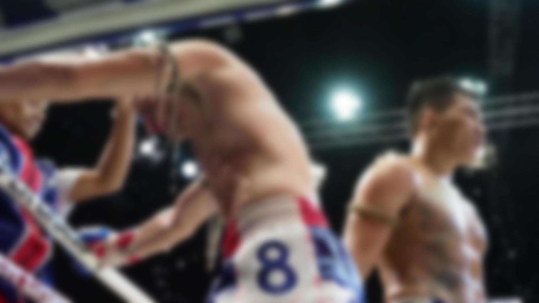 Thai Kick boxing. Blurred images of Muay Thai. Martial Art Kickboxing. photo