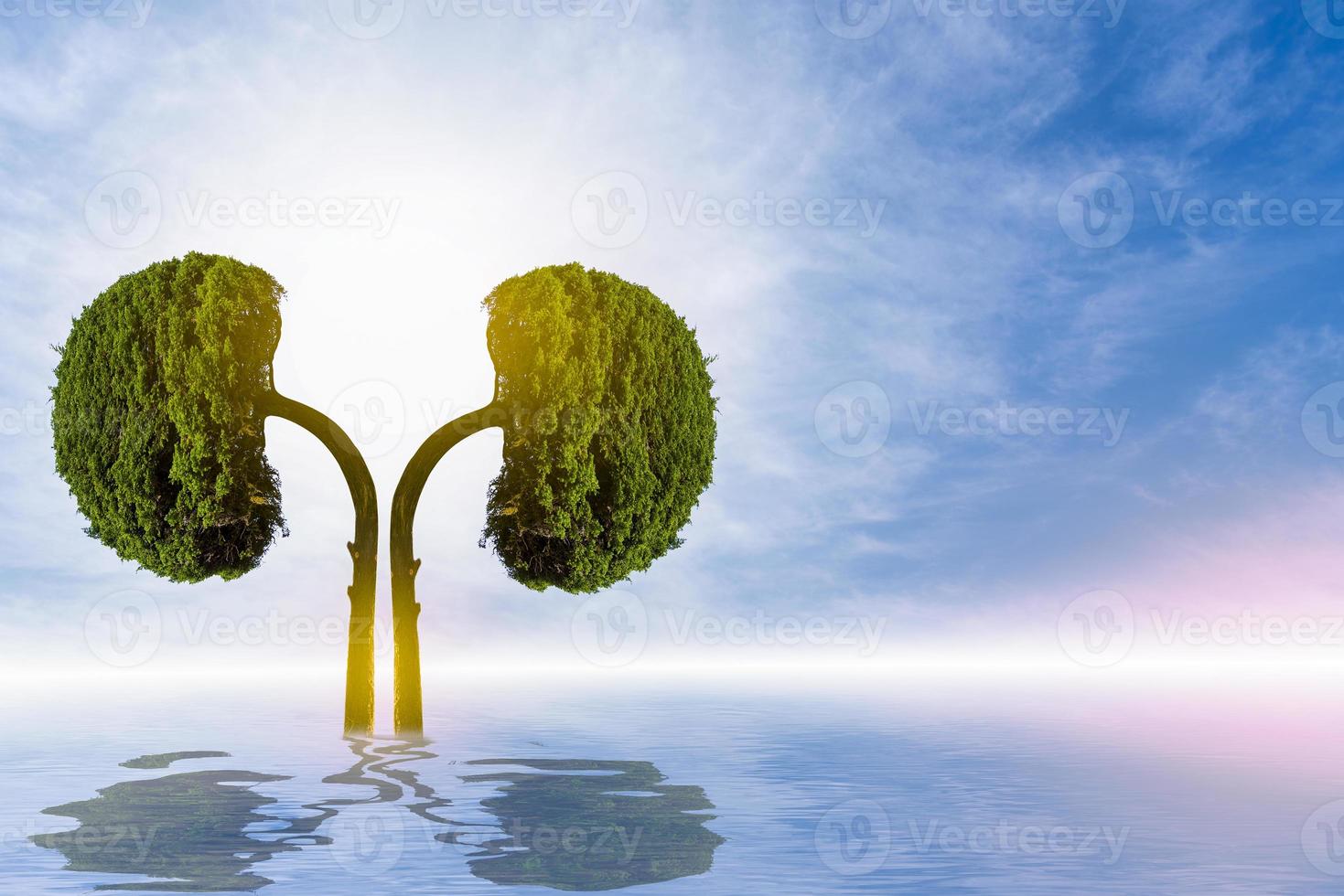 Trees  kidneys  3D environmental and medical concepts photo