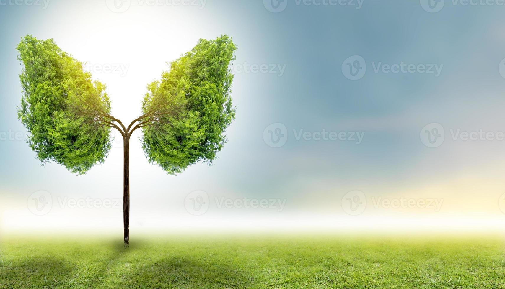 Ilustración del medio ambiente y la medicina del árbol pulmonar. foto