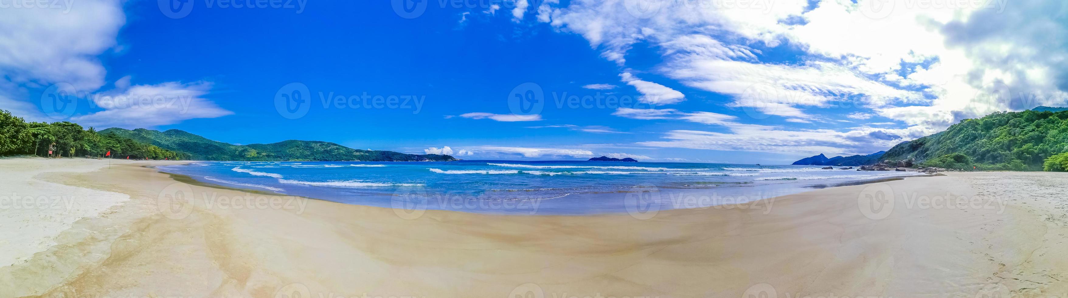 Praia Lopes Mendes beach panorama tropical island Ilha Grande Brazil. photo