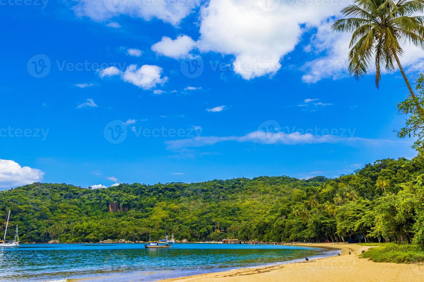 Mangrove and Pouso beach on tropical island Ilha Grande Brazil. photo