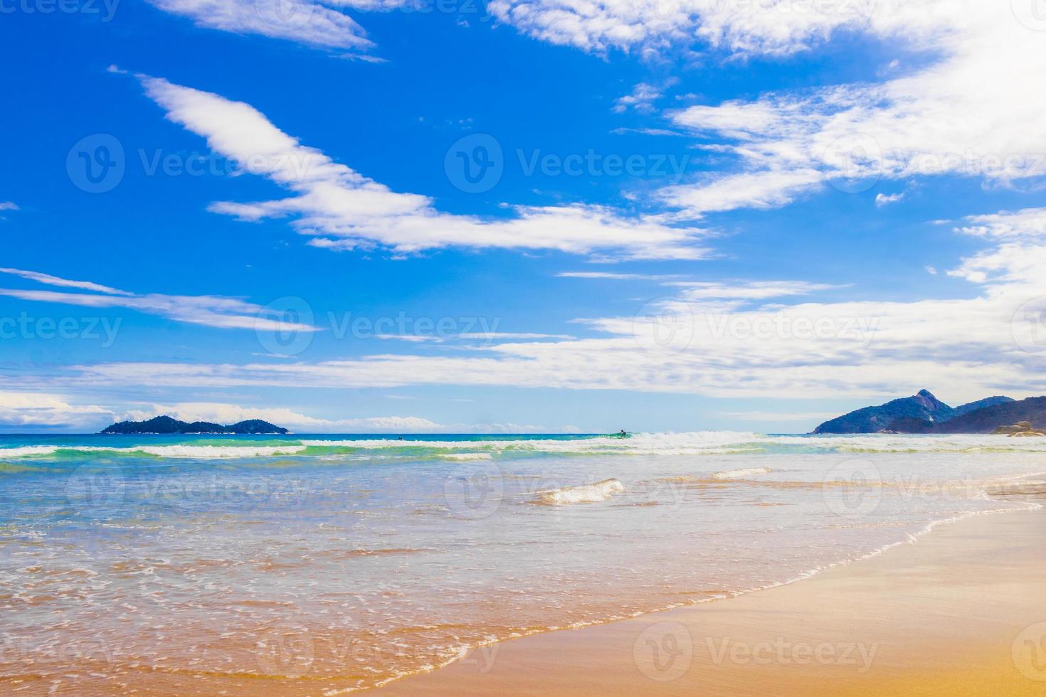 Praia Lopes Mendes beach on tropical island Ilha Grande Brazil. photo