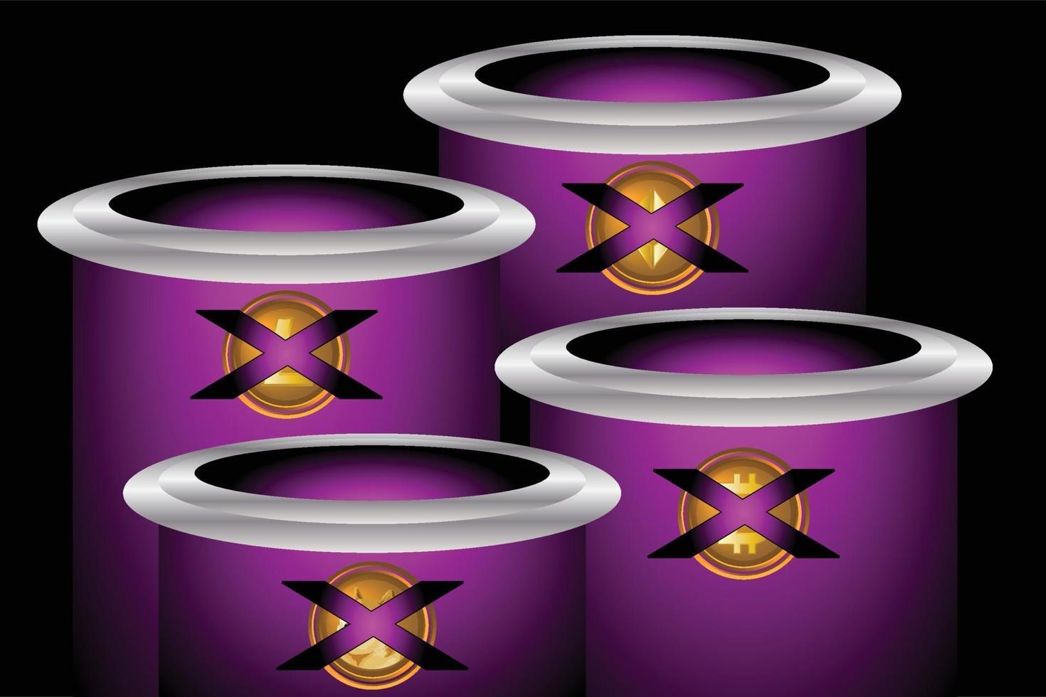 Ilustración prohibida de la moneda criptográfica con color púrpura vector