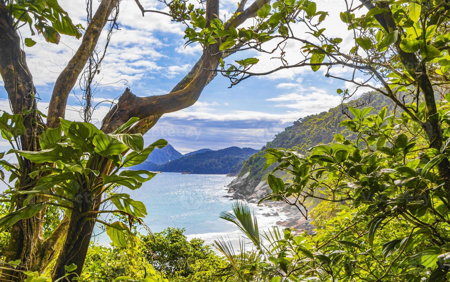 Praia Lopes Mendes beach on tropical island Ilha Grande Brazil. photo