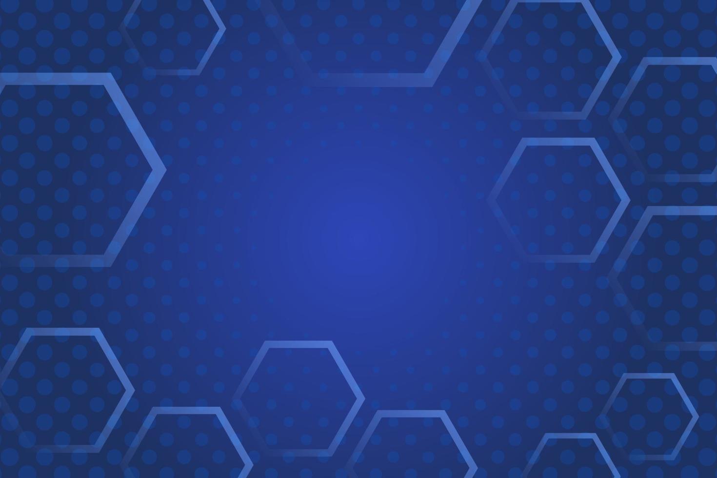 abstract blue background with fading hexagon and dots element. vector