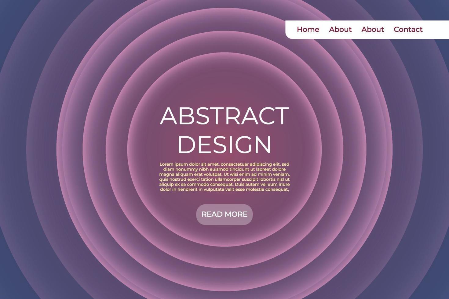 landing page design with round repetition element. vector