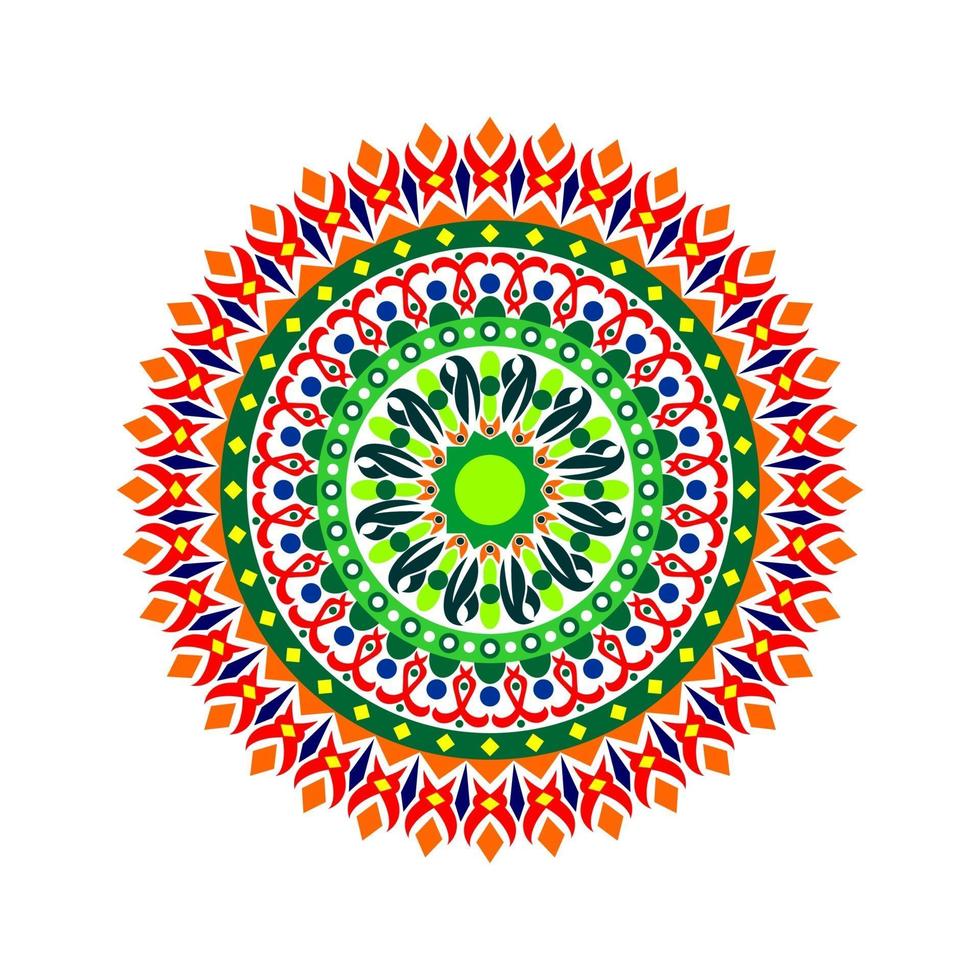 diseño moderno del vector del arte de la mandala con una hermosa mezcla de colores