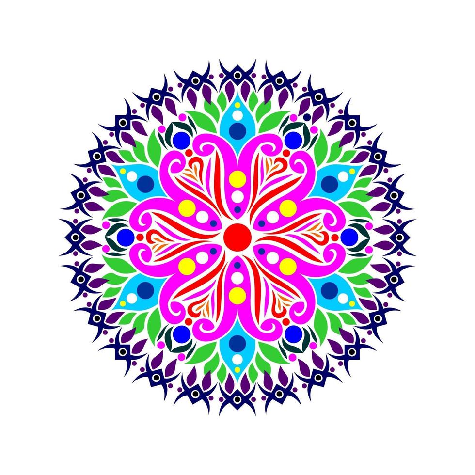 diseño moderno del vector del arte de la mandala con una hermosa mezcla de colores