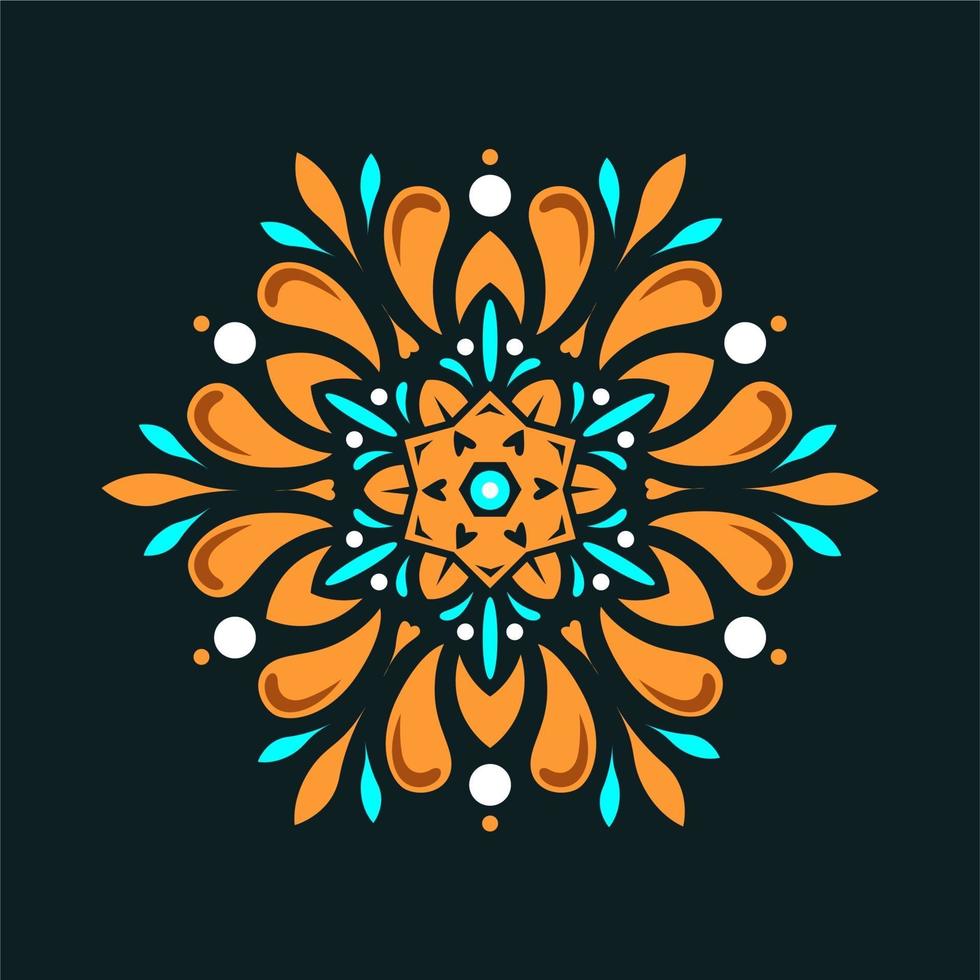 diseño moderno del vector del arte de la mandala con una hermosa mezcla de colores