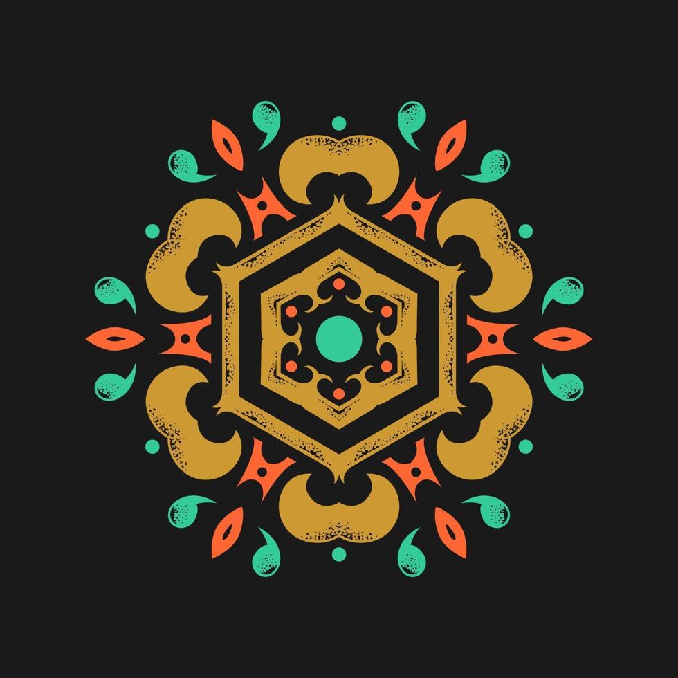 diseño moderno del vector del arte de la mandala con una hermosa mezcla de colores