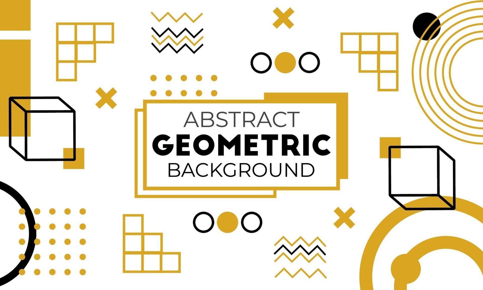 Memphis abstract geometric background with yellow and black color vector