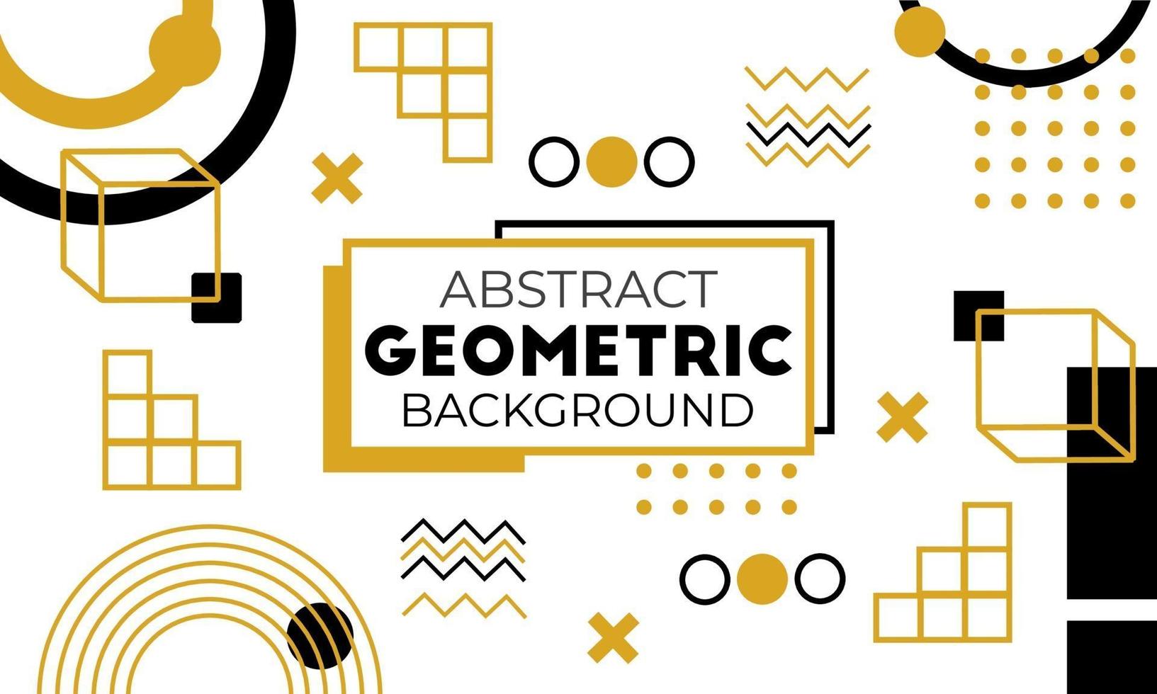 Memphis abstract geometric background with yellow and black color. vector