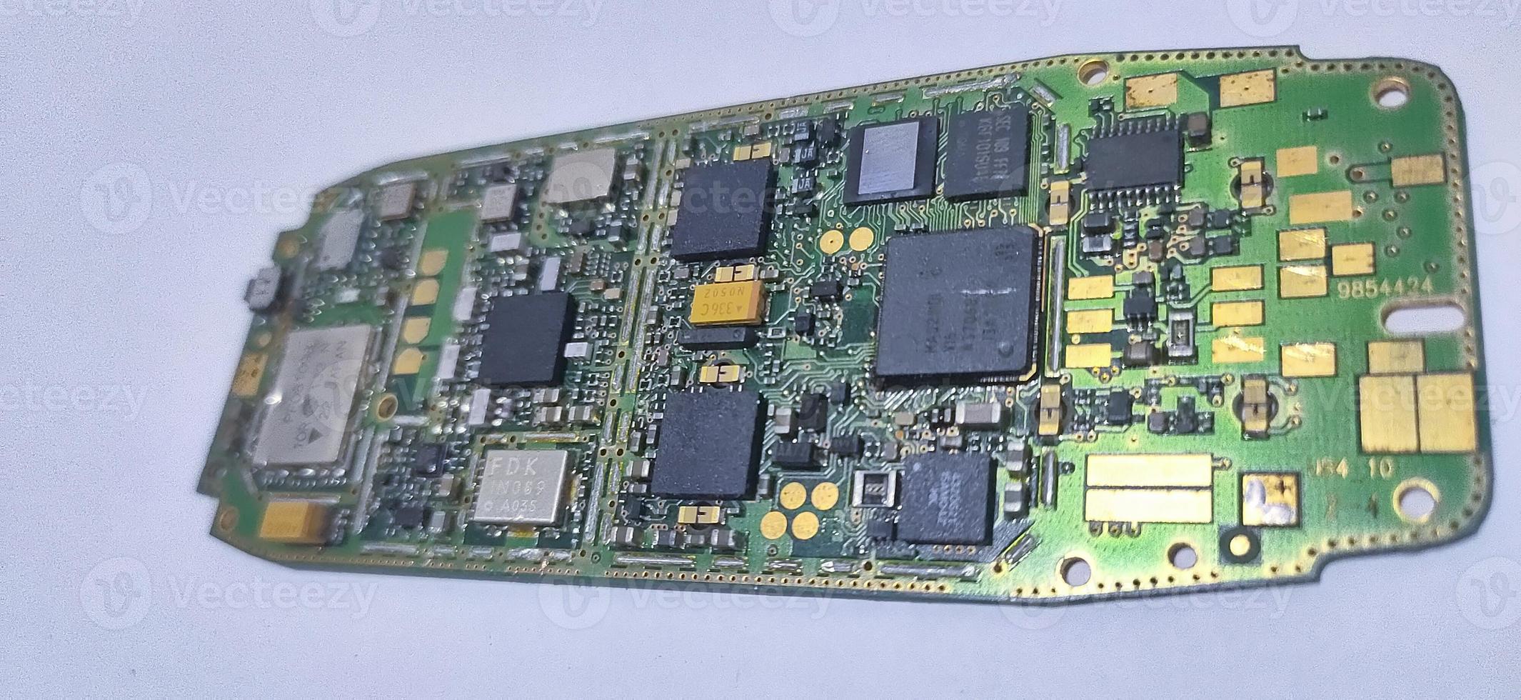 The damaged circuit board cellular is an older model photo