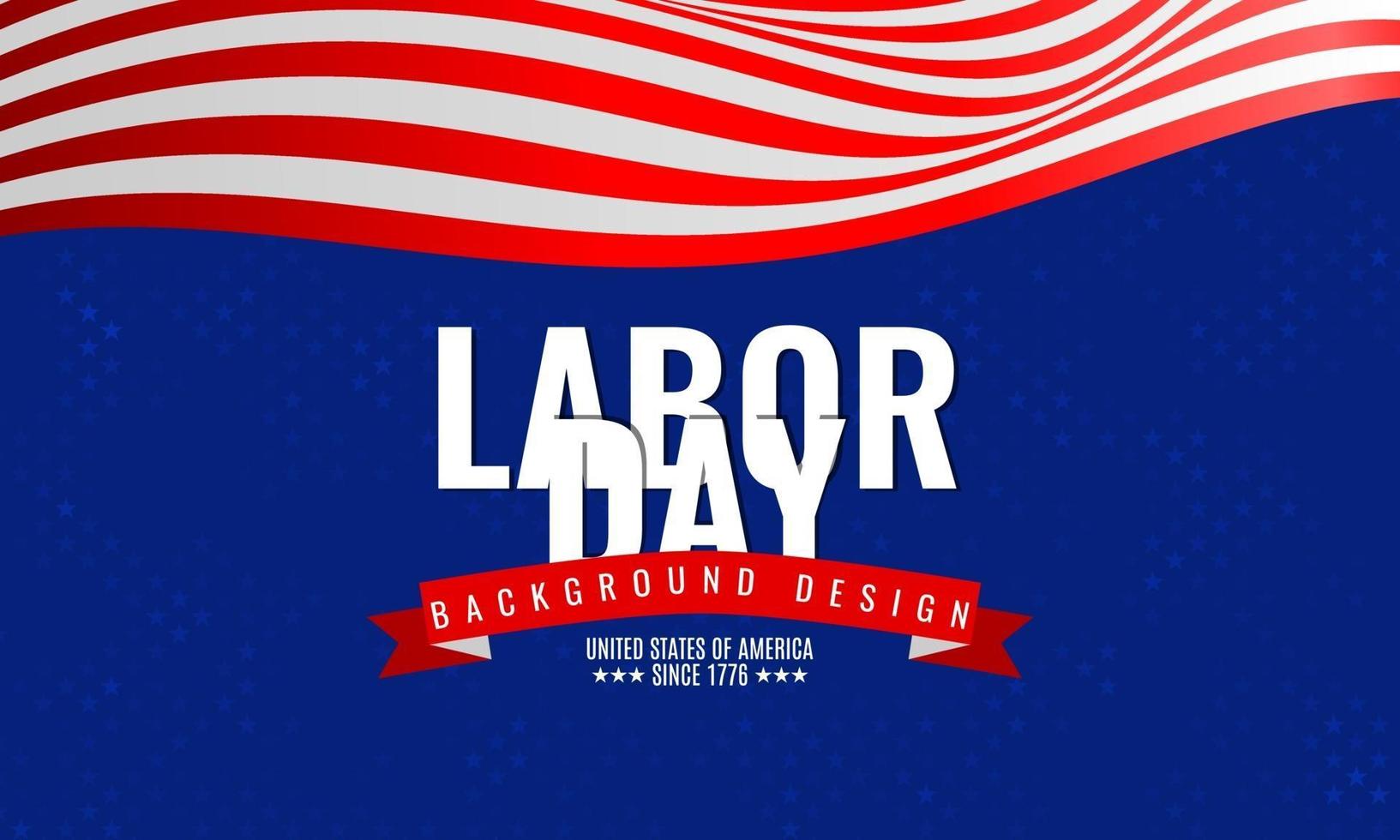 Labor day background design with US flag vector