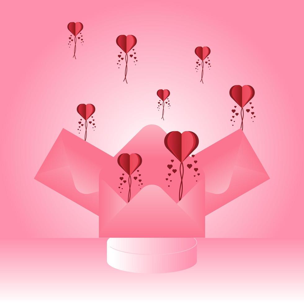 Happy Valentine Day Sale Envelope Template Vector Design