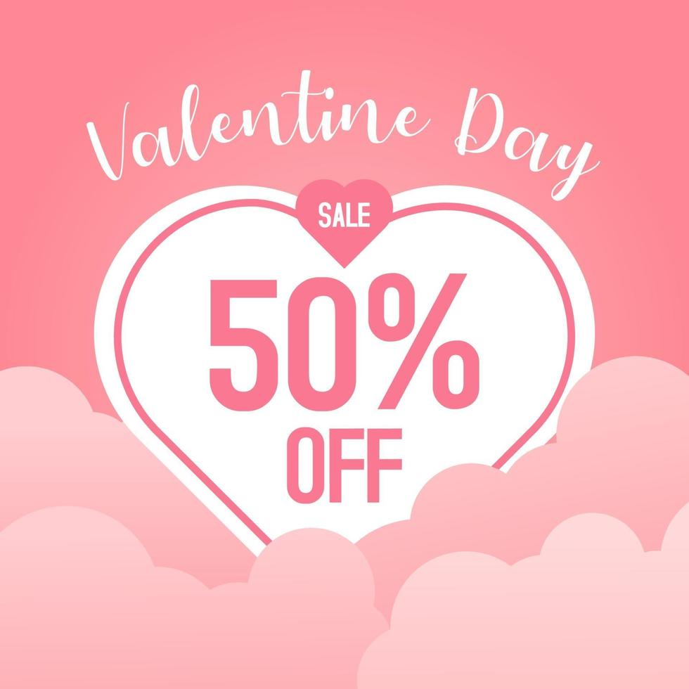 Happy Valentine Day Sale Template Vector Design