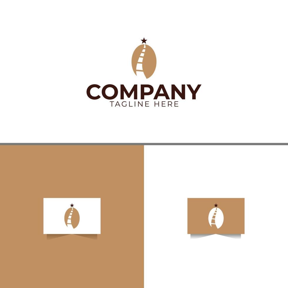 Plantilla de diseño de logotipo de escaleras de café vector