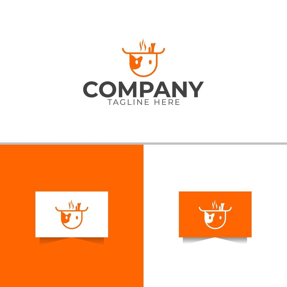 Beef Broth Logo Design Template vector