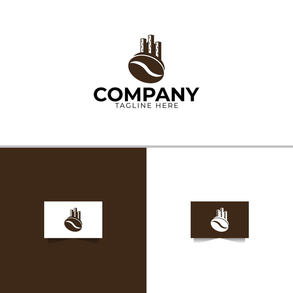 plantilla de diseño de logotipo de ciudad de café vector