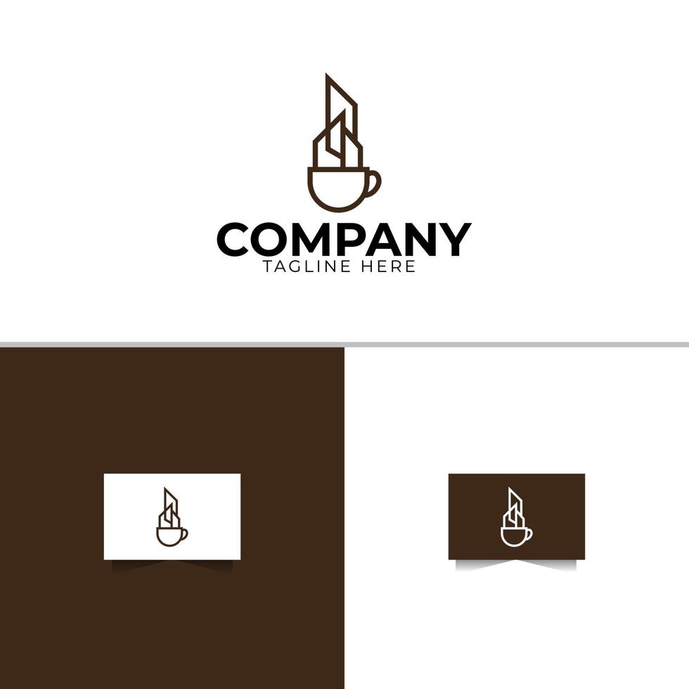 plantilla de diseño de logotipo de ciudad de café vector