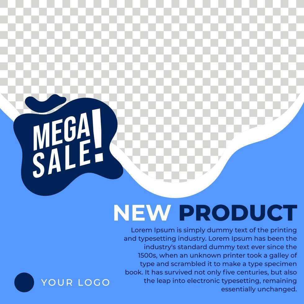 Blue color brand product social media feed vector