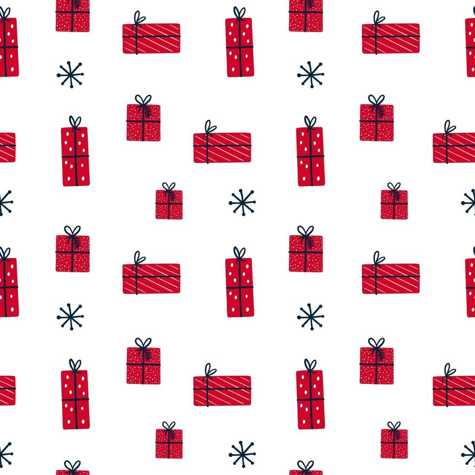 Seamless Pattern with Christmas Gifts. Vector