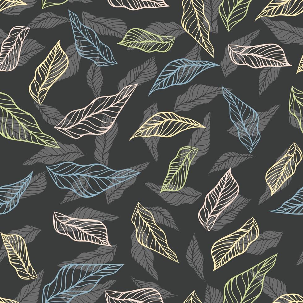 Vector illustration leaf pattern. Floral organic seamless pattern.