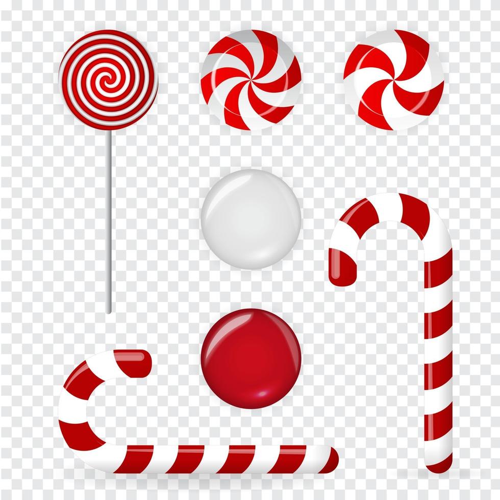 Red and white stick christmas decoration Vector Image