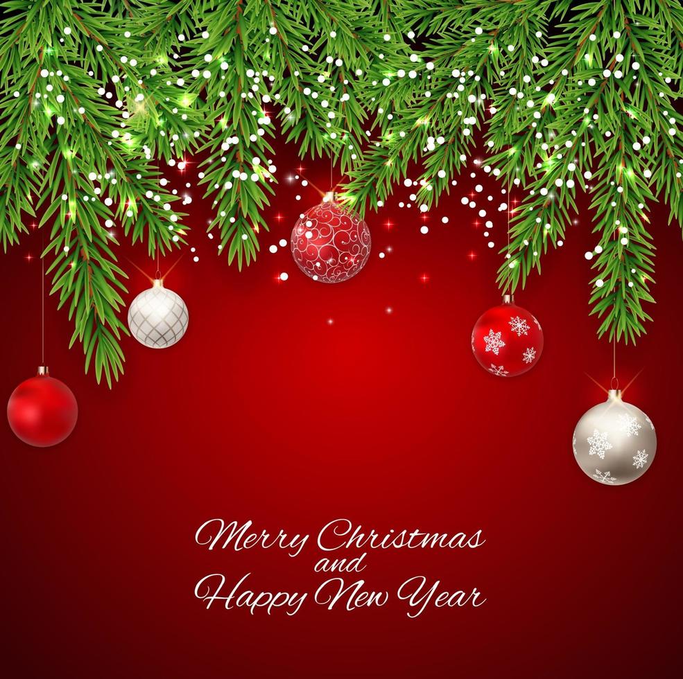 Merry Christmas and New Year Background. Vector Illustration