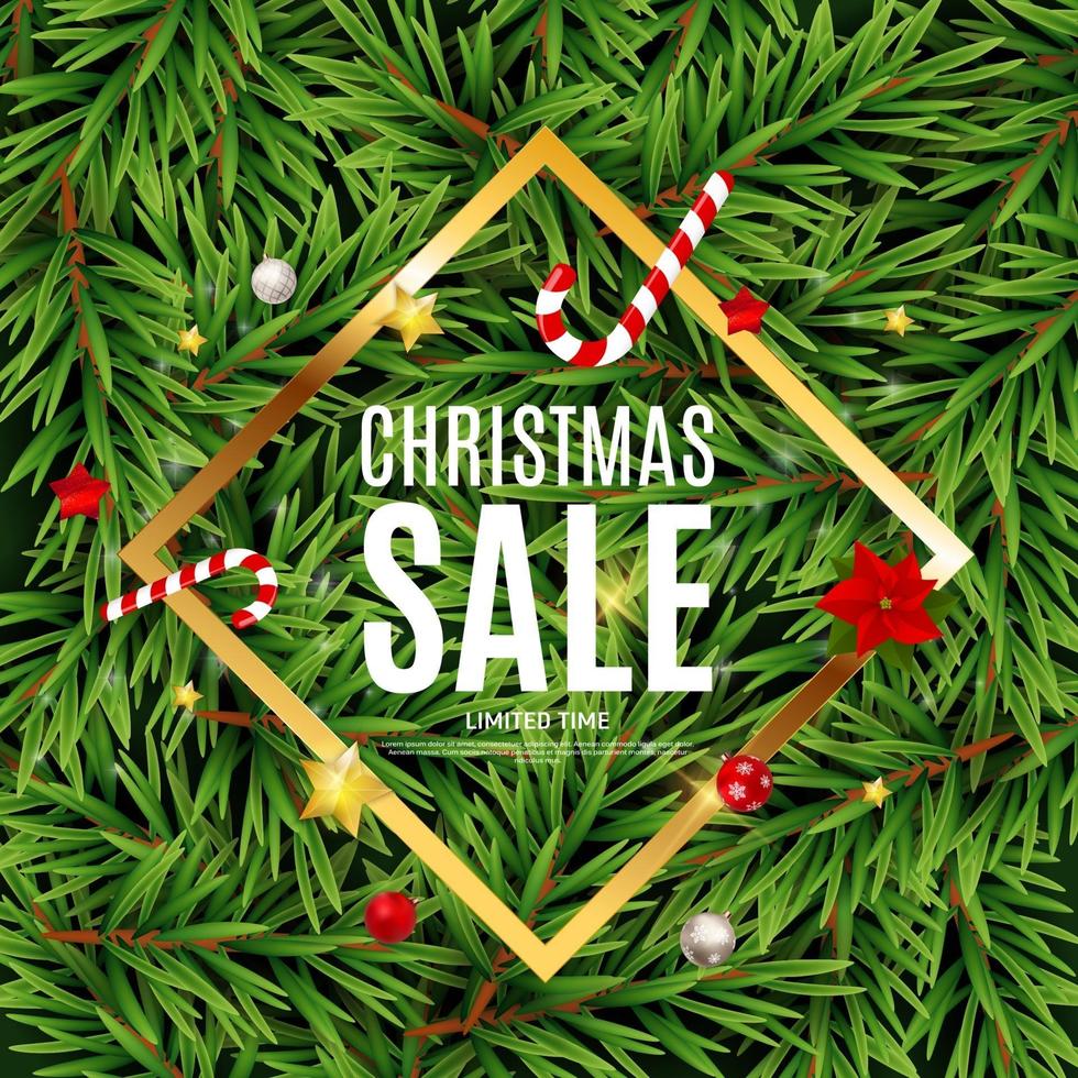 Christmas and New Year Sale Background, Discount Coupon vector