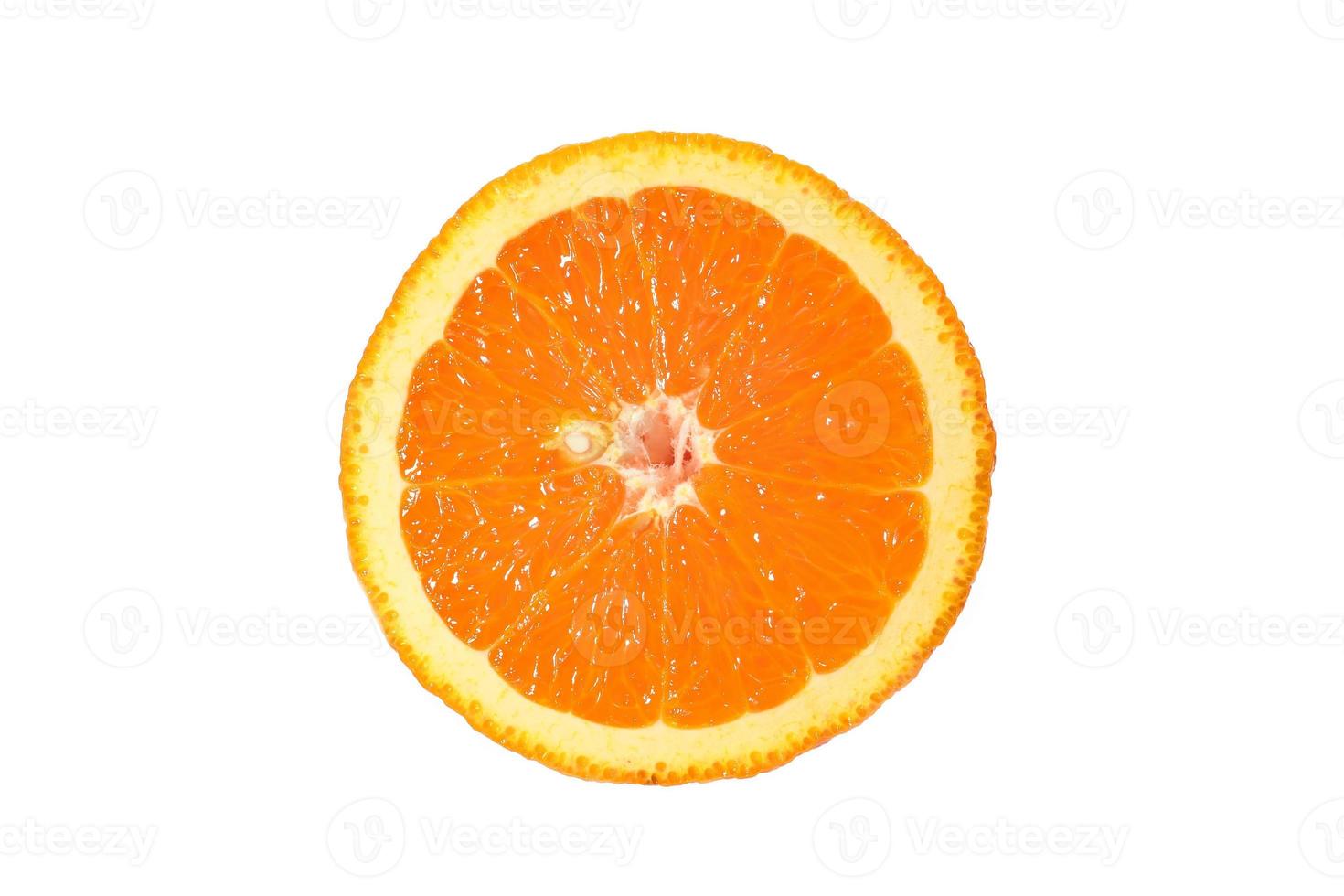 Slice of fresh orange isolated on white background photo