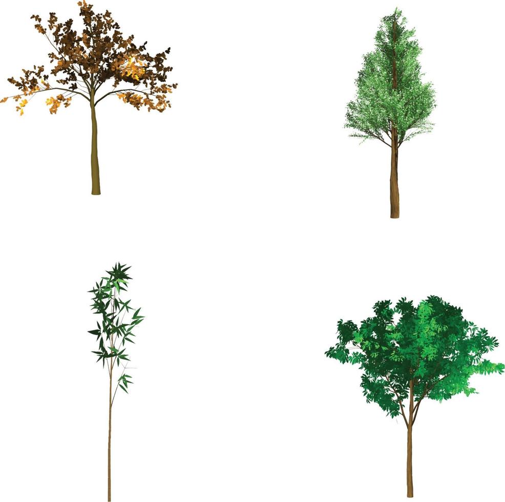 vector de conjunto de árboles delgados