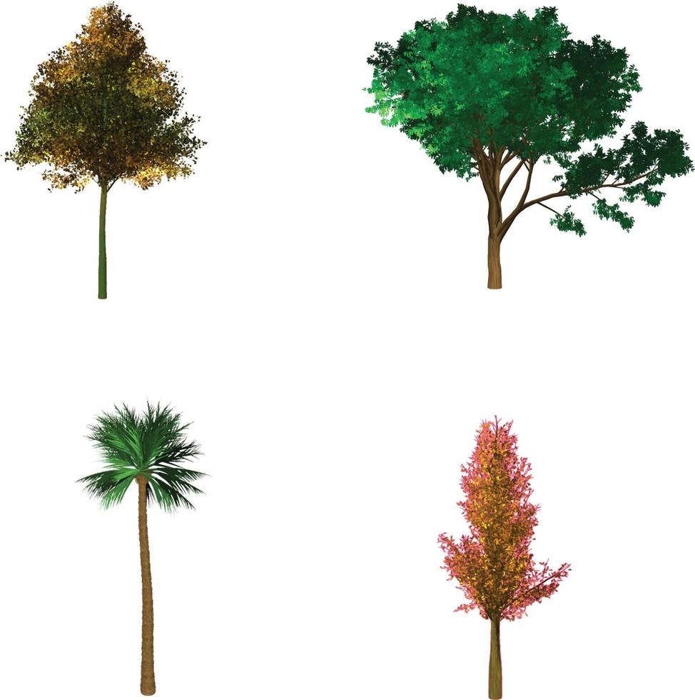 Beautiful variety of trees vector