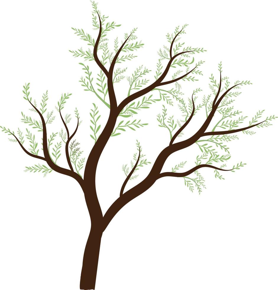 hermoso árbol con hojas verdes vector