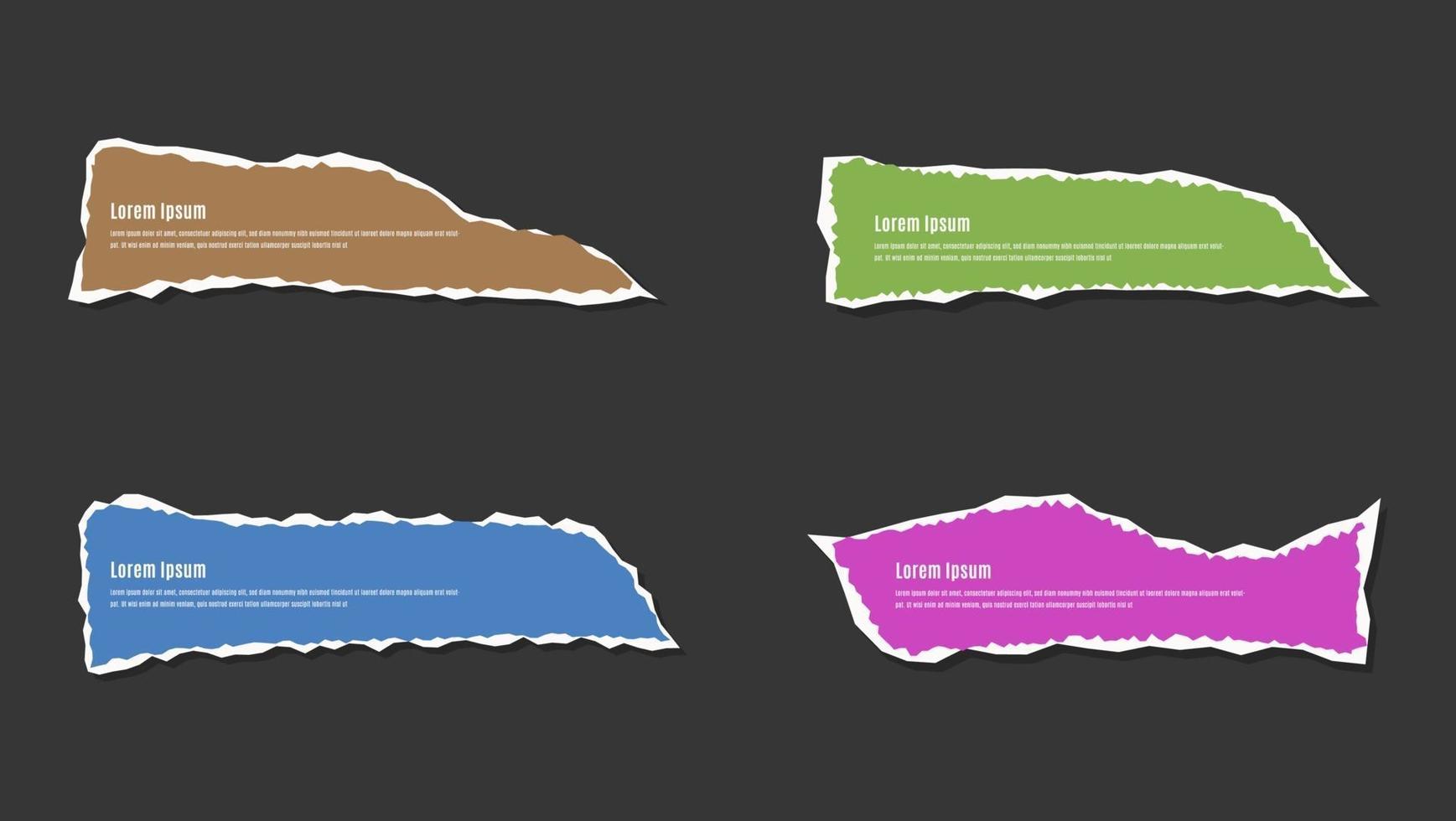 Set Of Colorful Ripped Torn Paper Sheet Frame Banner vector