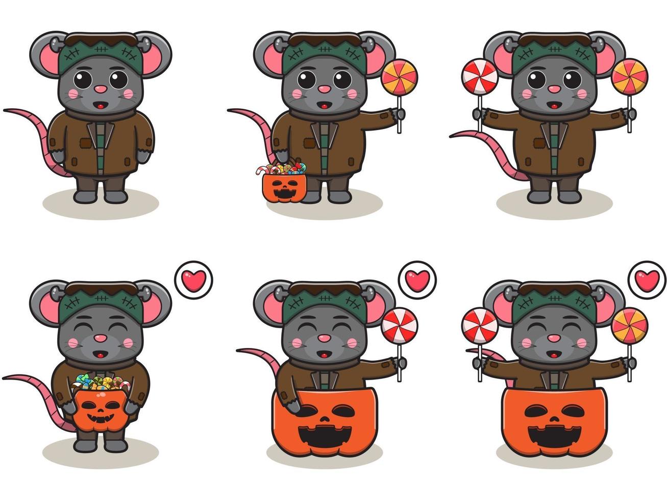 Mouse with monster costume vector